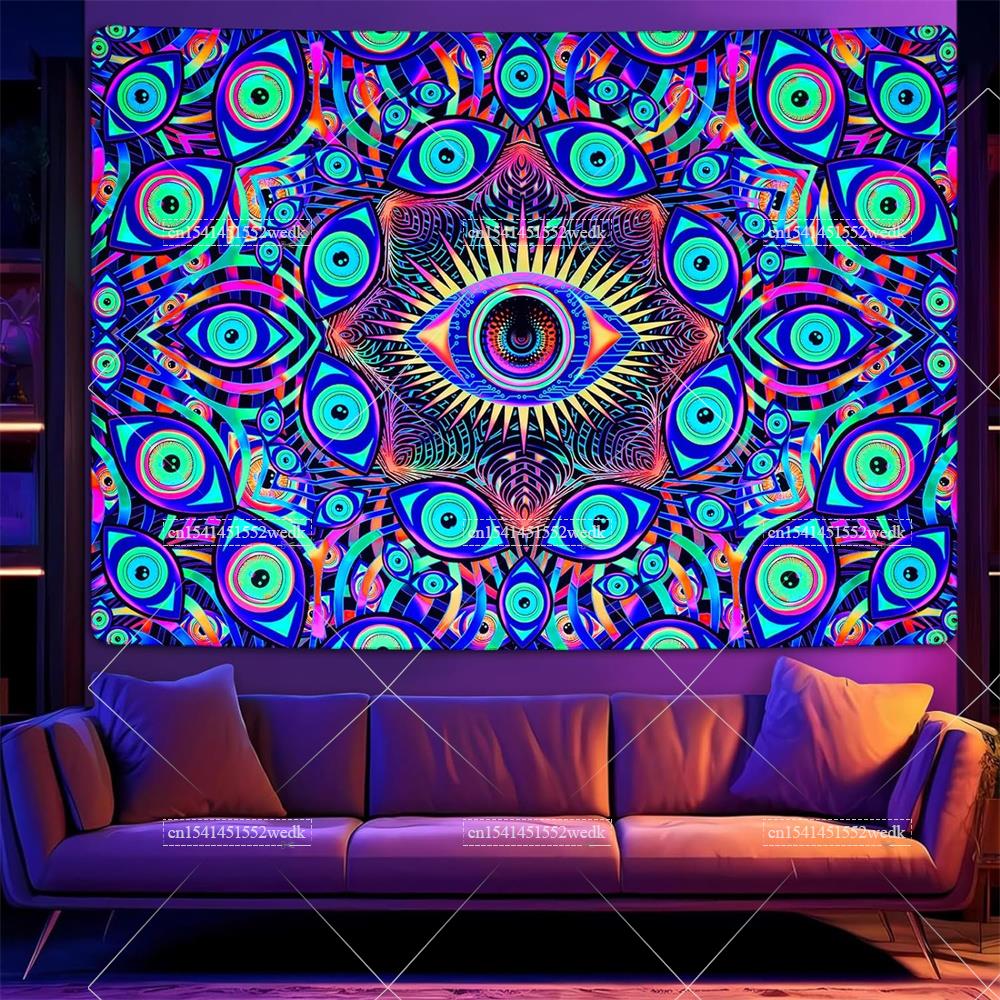 Schwarzlicht Augen Wandteppich – Home Decor Hippie Bewertung und Preis