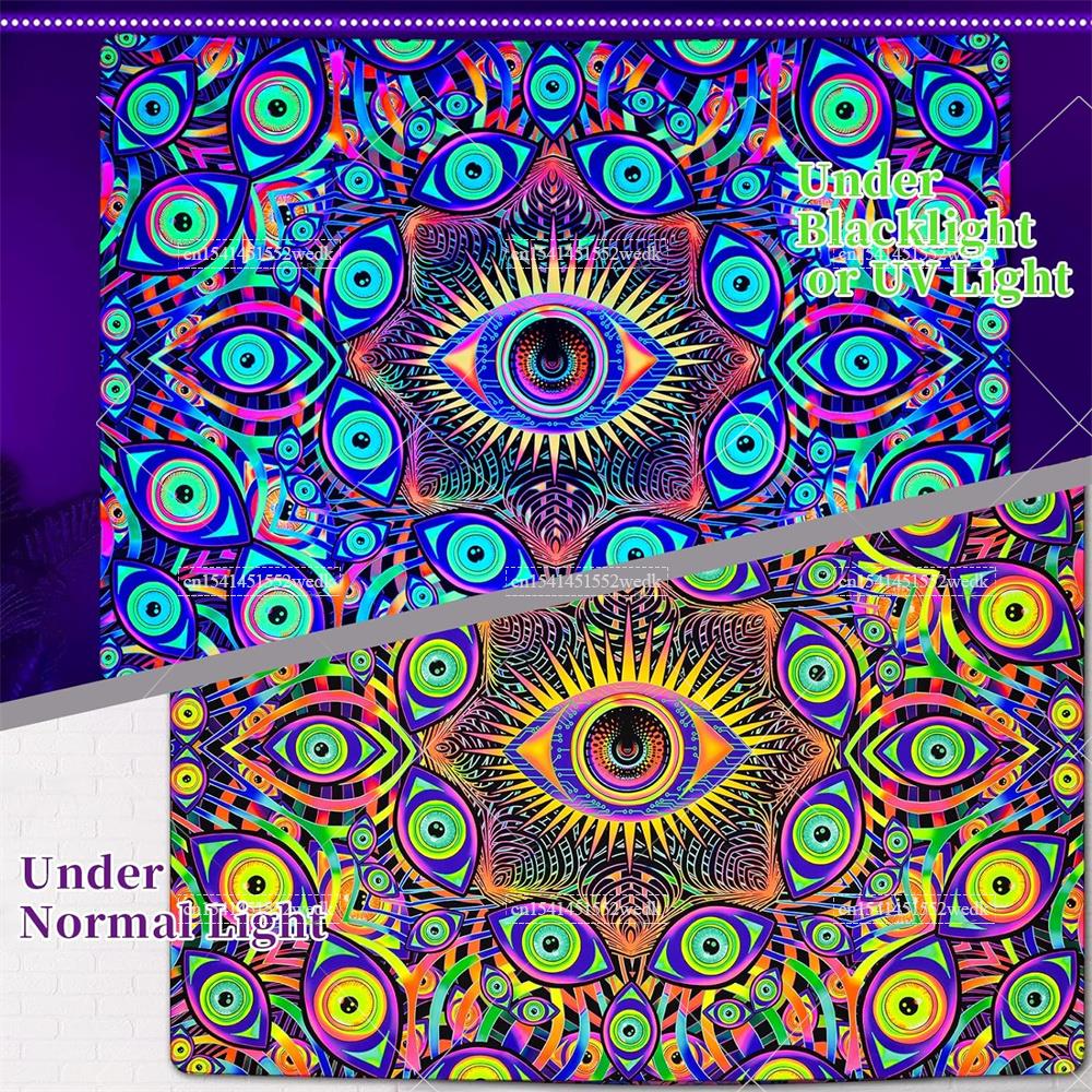 Schwarzlicht Augen Wandteppich – Home Decor Hippie Bewertung und Preis